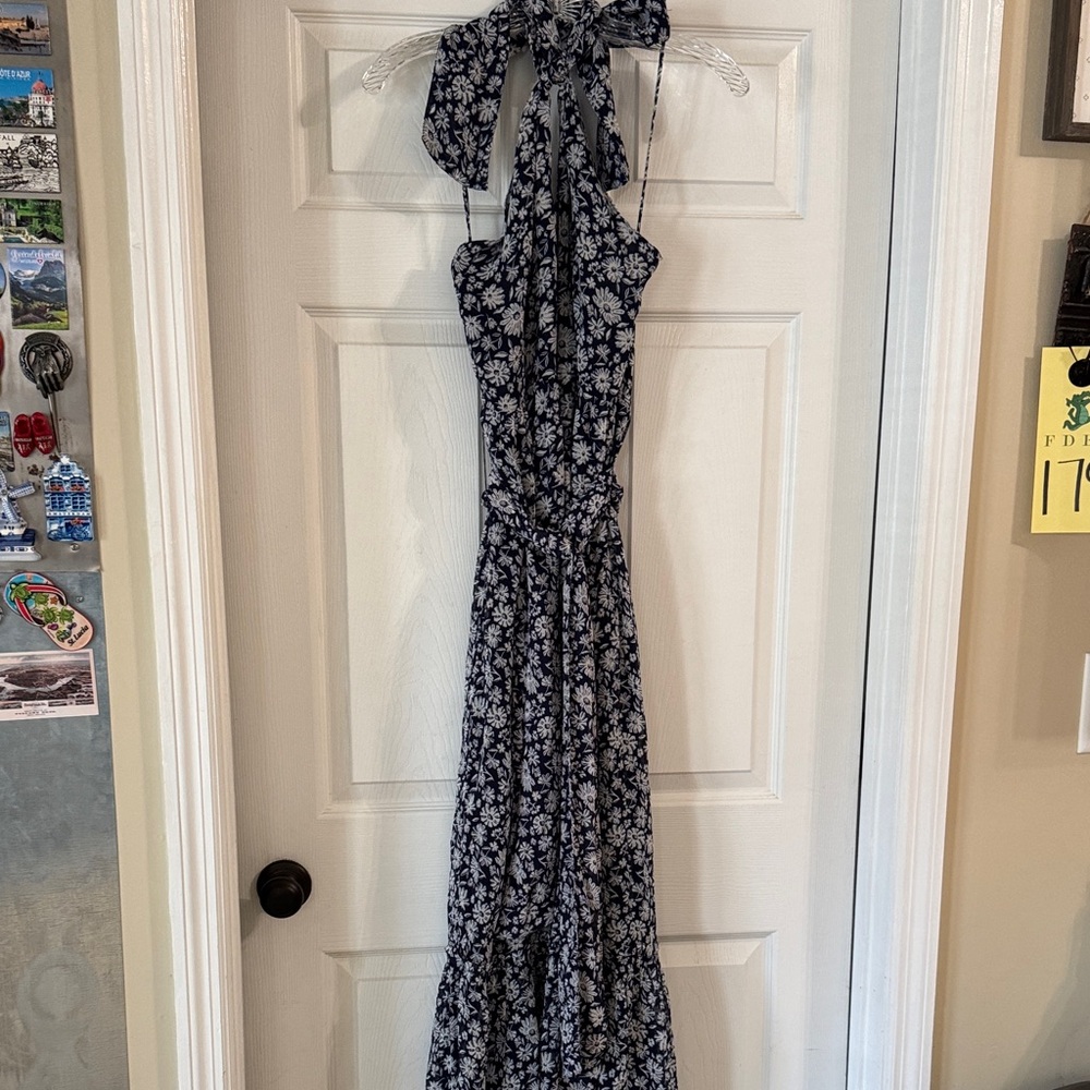 Vineyard Vines Navy and White Floral Maxi Dress